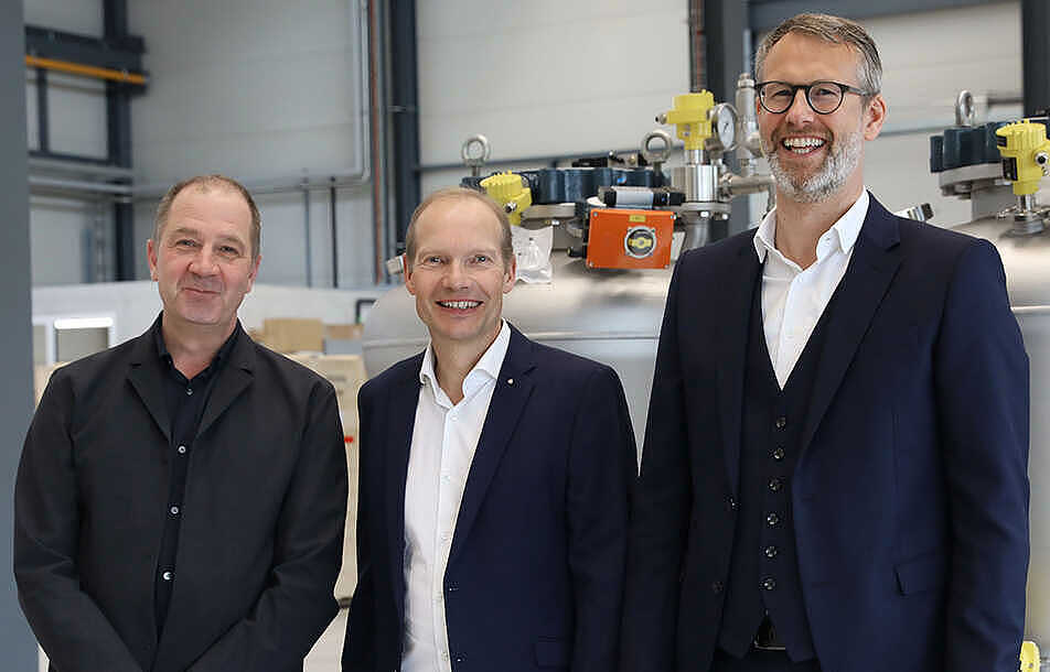从左至右 Dr. Ralf Weinekötter (格律克瑞士公司执行董事) | Markus H. Gericke (格律克控股公司首席执行官) | Thomas Schlumpf (格律克控股公司财务总监) 