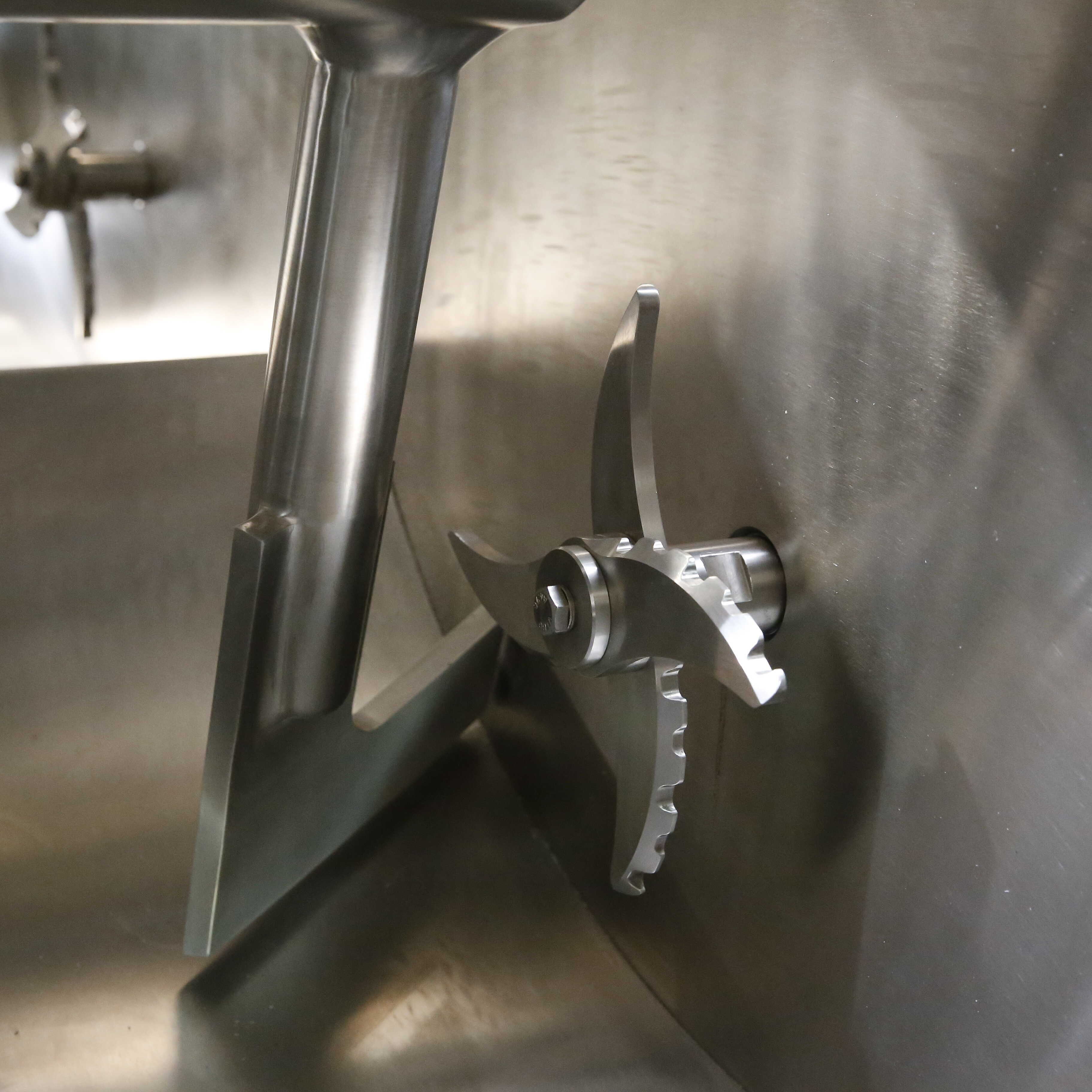 GMS mixer used for food ingredients with two dispersion tools in front door.