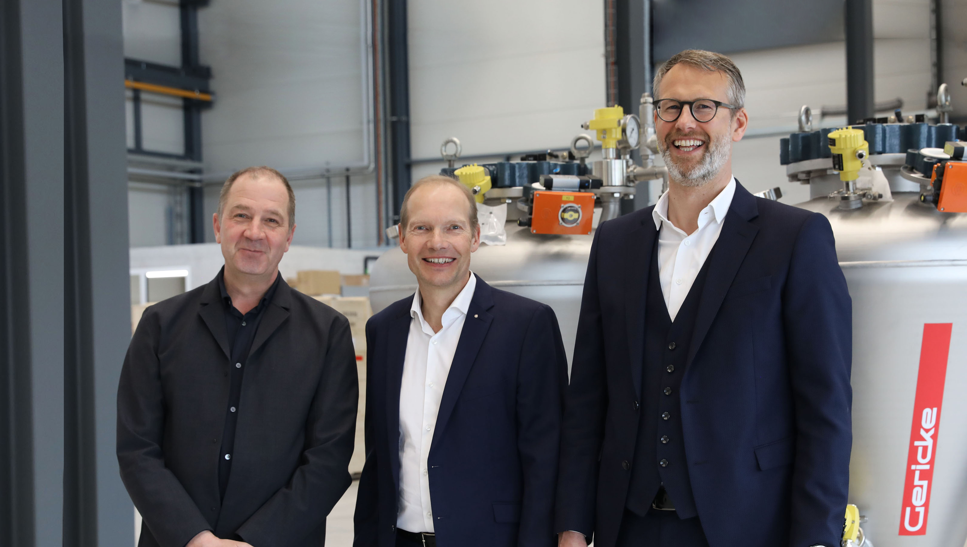 De gauche à droite : Dr. Ralf Weinekötter (Directeur de Gericke AG) | Markus H. Gericke (CEO du Groupe Gericke) | Thomas Schlumpf (CFO du Groupe Gericke) 
