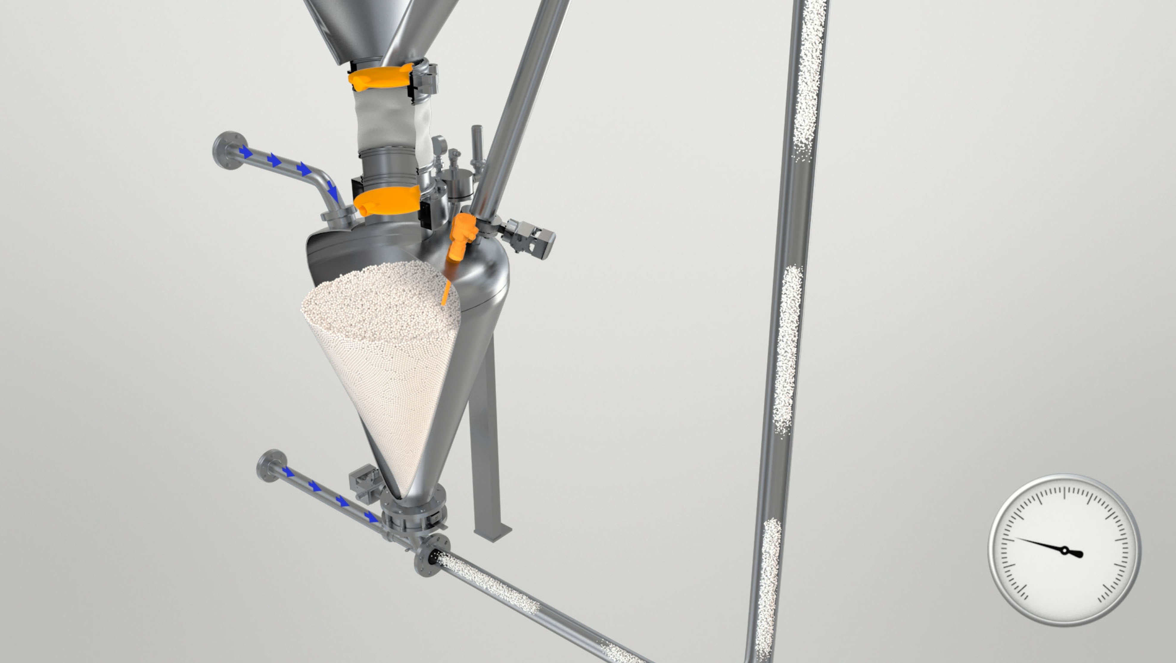 GERICKE Dense Phase Conveying System in a 3D Animation